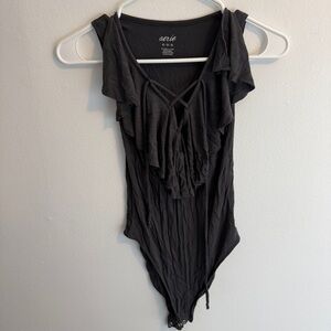 aerie gray bodysuit